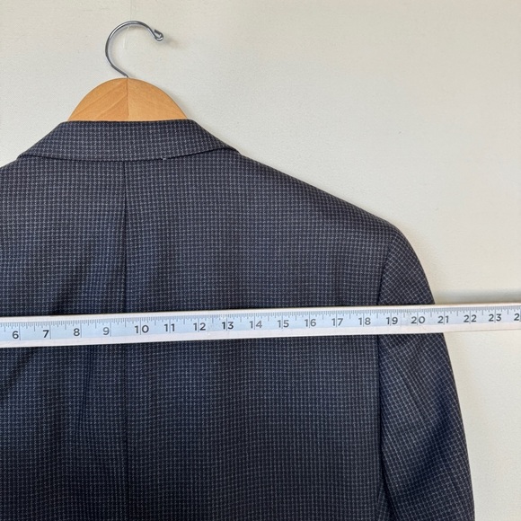 Pronto Uomo Couture Mens Wool Plaid Blazer Jacket Black 42R Business Formal Vent - Picture 2 of 11